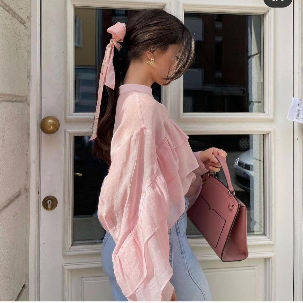 Zara Ruffled Romantic blouse - Picture 6 of 13